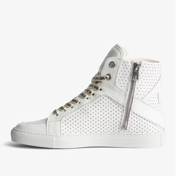 $398 Zadig & Voltaire ZV1747 High Flash Smooth Sneakers New - Picture 3 of 14